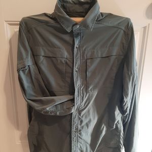 REI, Long Sleeve Fishing Shirt, Green, Vented,  Men's,  Size Medium